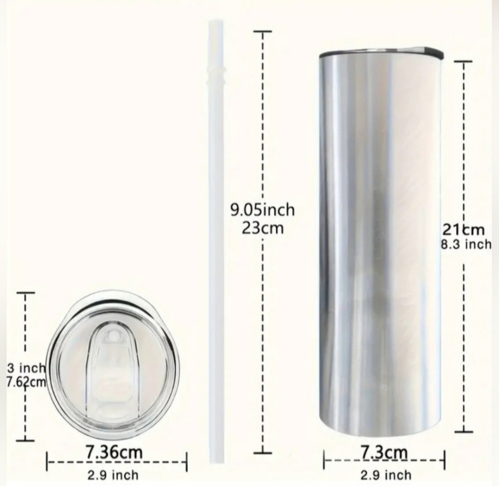 New 20 oz Stainless Steel Never Trust The Living Tumbler With Straw - Picture 4 of 5